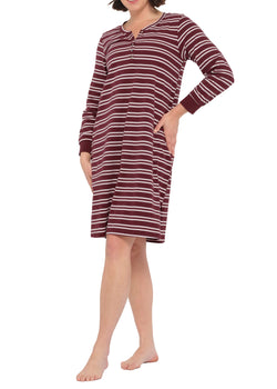 Nocturne Cotton Jersey Long Sleeve Henley Nightie