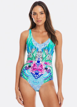 Granada V Neck Plunge One Piece Swimsuit