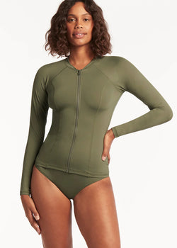 Eco Essentials Long Sleeve Rash Vest - Full Zipper