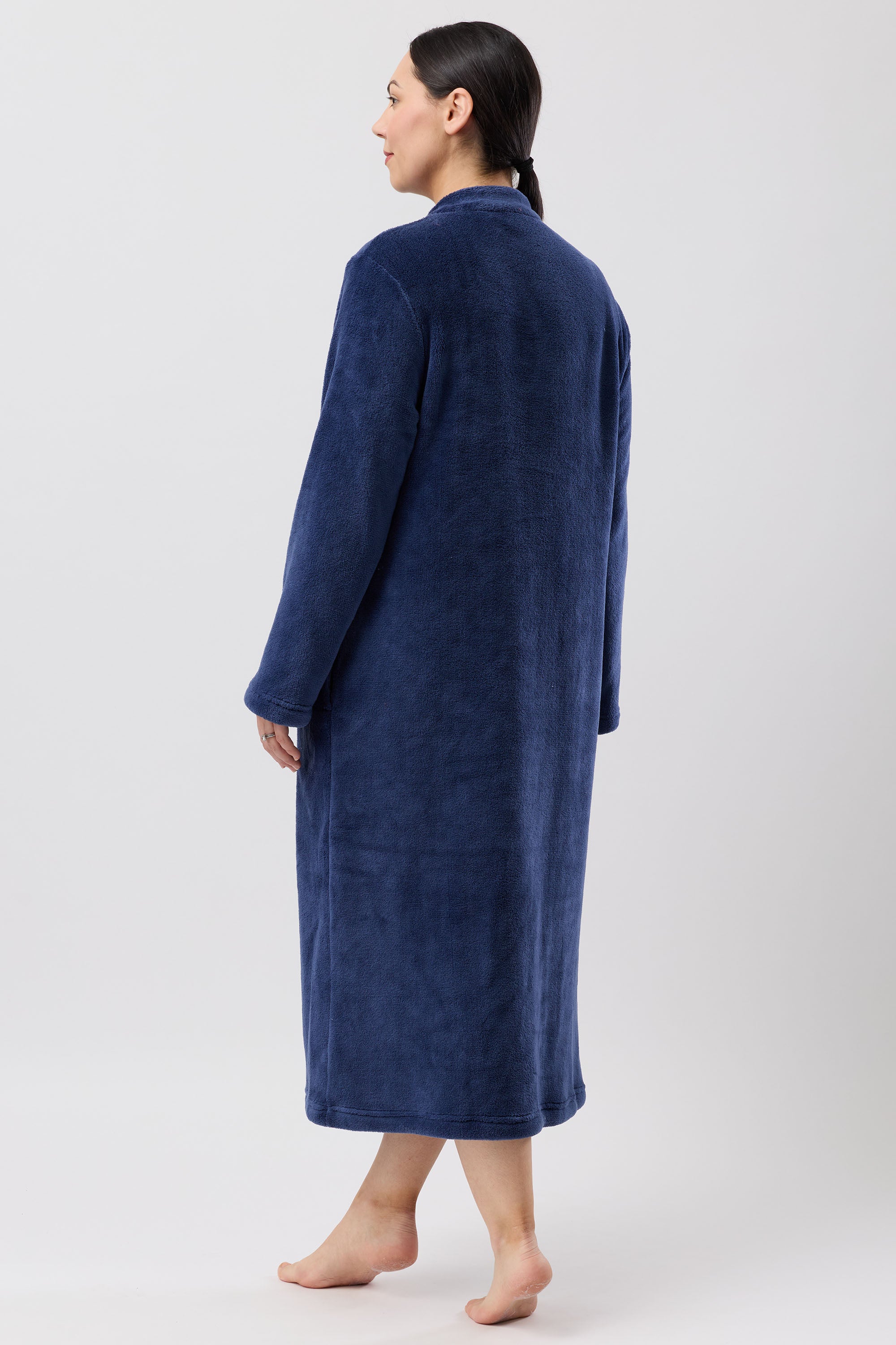 Poly Fleece Button Gown - LA FIGURE