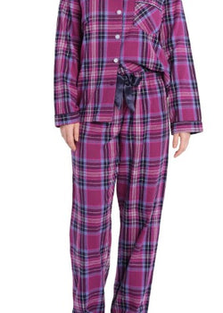 DUSK CHECK FLANNELETTE COTTON PYJAMA SET