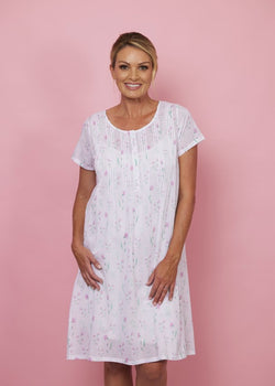 100% Cotton Nightie with Cap Sleeve