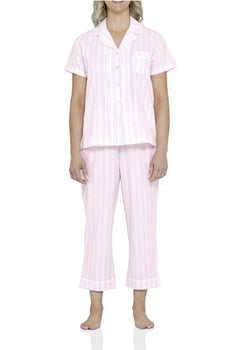 Valencia Stripe Cotton ⅞ Pyjama Set