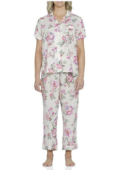 Barcelona Floral Viscose ⅞ Pyjama Set