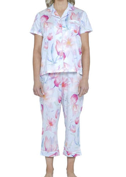 Provincial Bloom Silky Cotton Sateen ⅞ Pyjama Set