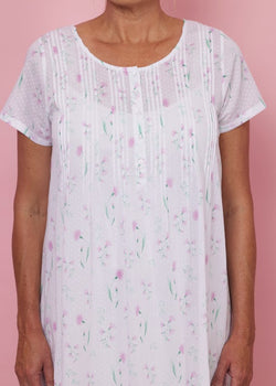 100% Cotton Nightie with Cap Sleeve