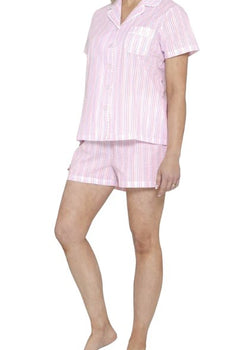 Valencia Stripe Cotton Shortie Pyjama Set