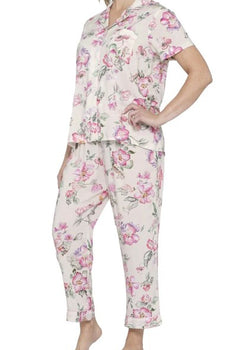 Barcelona Floral Viscose ⅞ Pyjama Set