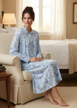 MIRA INTERLOCK COLLAR MID NIGHTIE