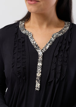 LEOPARD RUFFLE NIGHTIE