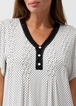 POLKADOT SMOCKING NIGHTIE