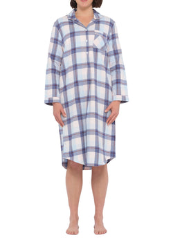 Blue Horizon Flannelette Cotton Midi Nightshirt