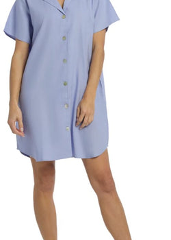 Cornflower Summer Dreaming Linen Button Through Nightie
