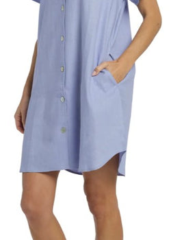 Cornflower Summer Dreaming Linen Button Through Nightie