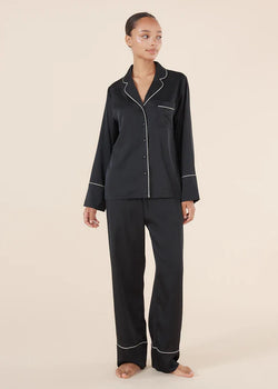 Adele Black Satin Set