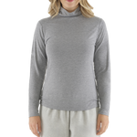 Women's Black & Grey Premium Bamboo Turtleneck Top