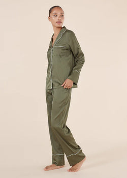 Luella Olive Silky Satin PJ Set