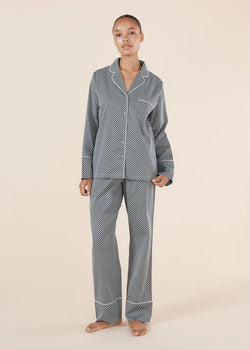 Sky Diamond Cotton PJ set Navy