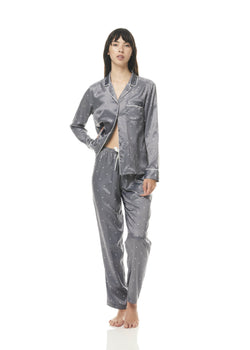 IVORY STEEL SATIN GEO PJ